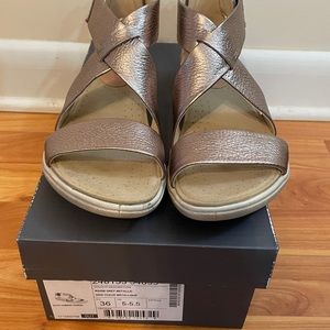 Ecco sandals size EU 36 Like New! Warm Grey Metallic No box